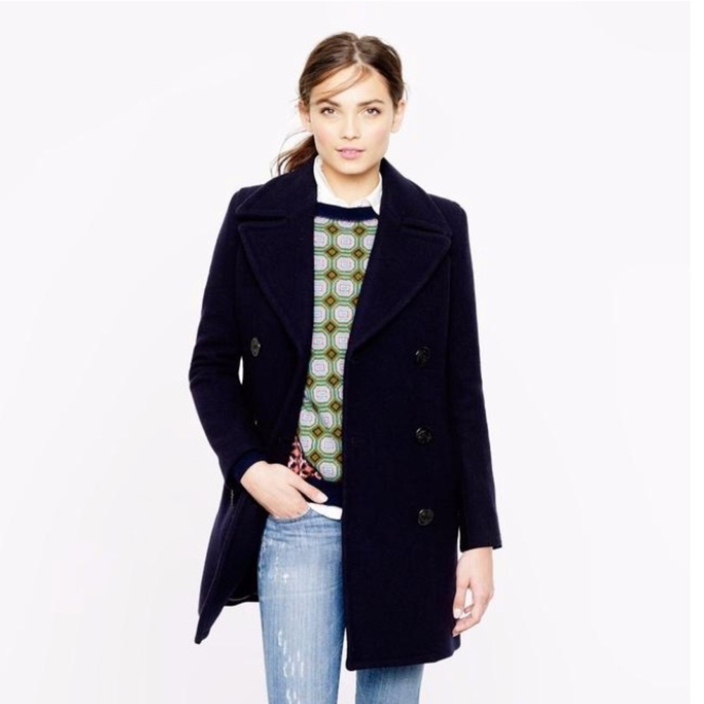 SOLD J.Crew Stadium Cloth Double Breasted Pea Coat
